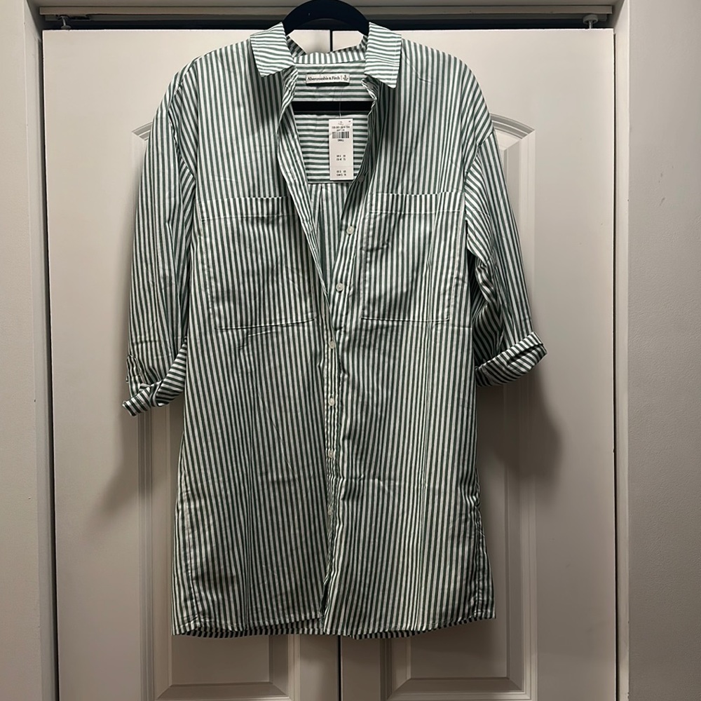 NWT Abercrombie & Fitch Relaxed Poplin Shirt Dress